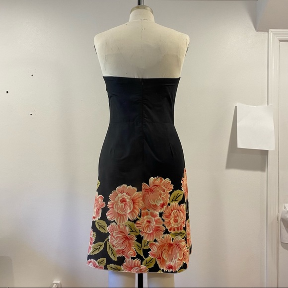 Cute Strapless Flora Dress With Pink Bow - Picture 2 of 4